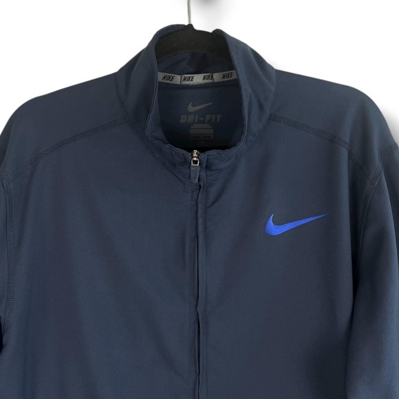 Nike Dri-FIT Tracksuit Mens Large Navy Blue Warm Up Jacket Pants Set 404107-451 - Picture 6 of 12